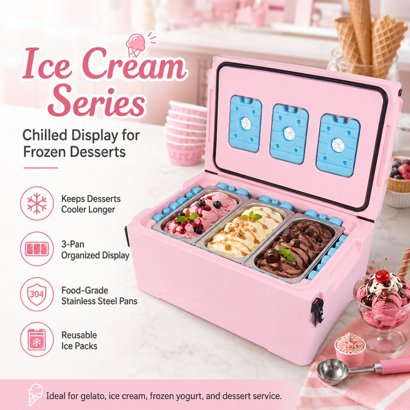 Portable Ice Cream Cooler Box  Ice Cream Thermal Insulation Storage Box